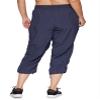 RBX Women's Plus Size Woven Lightweight Drawstring Capri Pant Smoke Blue 1X view 2