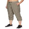 RBX Women's Plus Size Woven Lightweight Drawstring Capri Pant Smoke Sage 2X view 3