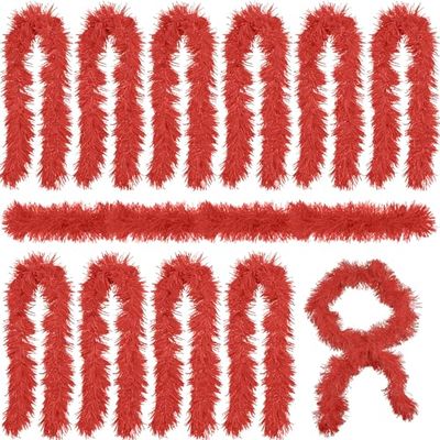 Fun Express Fringe Boas - 5 ft | Polyester - Red | Pack of 12