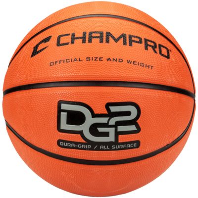 Champro Dura-Grip 230 Rubber Basketball, Official Size, Competition Orange