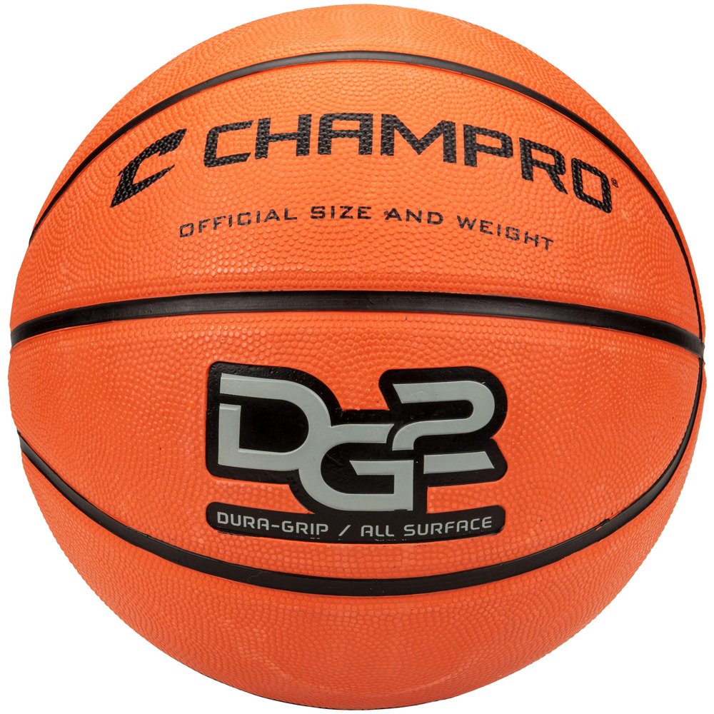 Champro Dura-Grip 230 Rubber Basketball, Official Size, Competition Orange