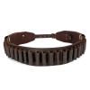 TOURBON Leather Shotgun Shell Holder Cartridge Bandolier Adjustable Ammo Belt with 2 Pouch view 1