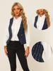 Allegra K Vintage Tweed Vest for Women's Double Breasted Sleeveless Plaid Waistcoat Jacket Small Dark Blue view 2