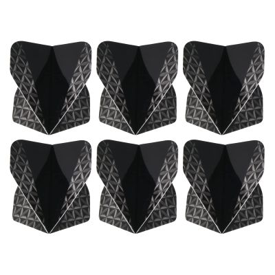 PATIKIL Dart Flights, 6 Pack PET Standard Darts Accessories Replacement Parts for Soft Tip Steel Tip, Geometric Style, Black, Gray