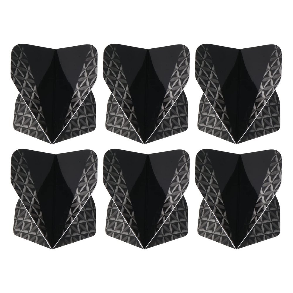 PATIKIL Dart Flights, 6 Pack PET Standard Darts Accessories Replacement Parts for Soft Tip Steel Tip, Geometric Style, Black, Gray