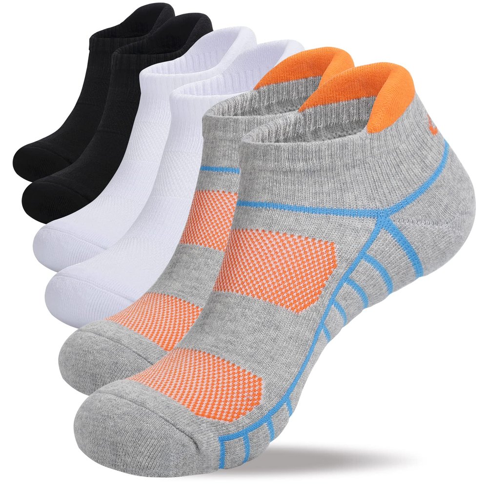 Lapulas Ankle Socks Low Cut Cushioned Running Tab Sports Socks for Men and Women 6Pairs Small