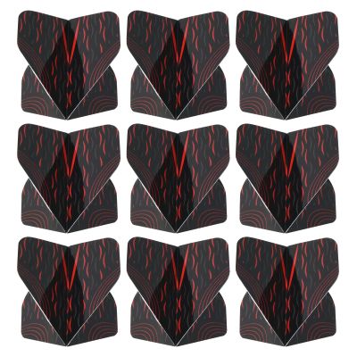 PATIKIL Dart Flights, 9 Pack PET Standard Darts Accessories Replacement Parts for Soft Tip Steel Tip, Pinstripe Style, Black, Gray, Red