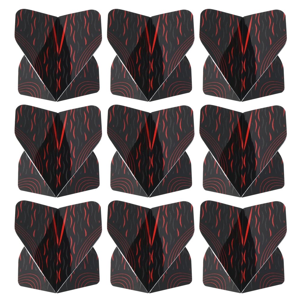 PATIKIL Dart Flights, 9 Pack PET Standard Darts Accessories Replacement Parts for Soft Tip Steel Tip, Pinstripe Style, Black, Gray, Red