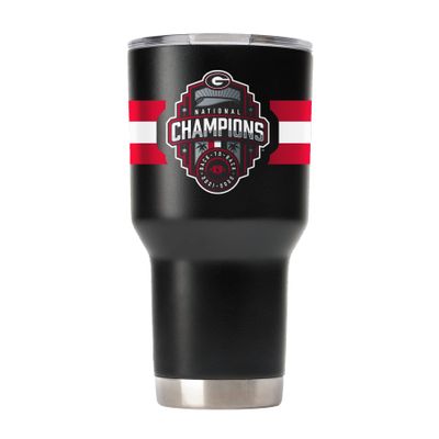 Gametime Sidekicks Georgia 30oz Black Tumbler - Officially Licensed, 18/8 Stainless Steel, Double-walled - 2022-2023 National Champions