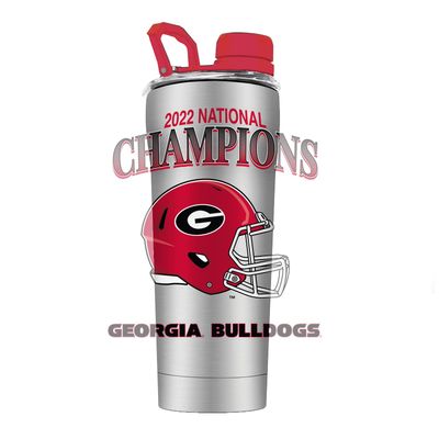 Gametime Sidekicks Georgia Stainless Steel Shaker Bottle w/Shaker Ball - Officially Licensed, 18/8 Stainless Steel, Double-walled, Vacuum-insulated - 2022-2023 National Champions