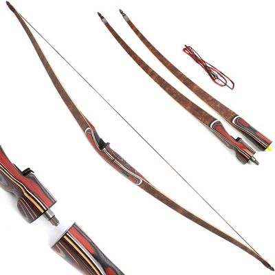 HNZMDY Archery Takedown Traditional Longbow Recurve Bow and Arrows Set Removable Hunting Bow Triangle Longbow 20-55 lbs Horsebow for Hunting Practice for Adults (40 Lbs, Type 1: Bow)