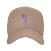 Pancreatic Cancer Awareness America Flag Purple Ribbon Casquette Baseball Hat for Outdoor Adjust All People view 2
