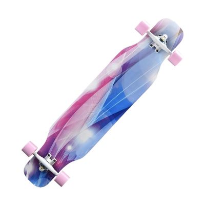 KITCISSL 42 Inch Skateboard Longborad Complete Drop Down Through Deck Long Boards Cruiser Professional Longboards Premium Maple Deck Cruiser for Teens Adults Beginners Girls Gifts (Color : A)