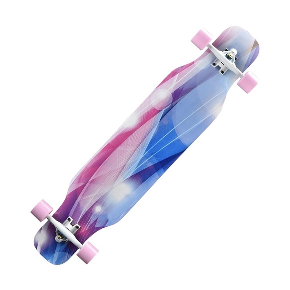 KITCISSL 42 Inch Skateboard Longborad Complete Drop Down Through Deck Long Boards Cruiser Professional Longboards Premium Maple Deck Cruiser for Teens Adults Beginners Girls Gifts (Color : A)