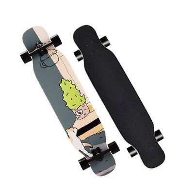 42 Inch Skateboards Deck Complete Pro 8 Layer Maple Double Kick Long Boards Skateboard for Girls Boys, Skate Boards Longboard Cruiser Beginners Men Girls Teens Adults (Color : Style H)