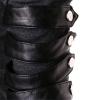 Mens Gothic Steampunk Shirts Sweatshirt Long Sleeve Lace up Hoodies Leather Patchwork Vintage Novelty Hooded Pullover Tee Top Dark Gray view 2
