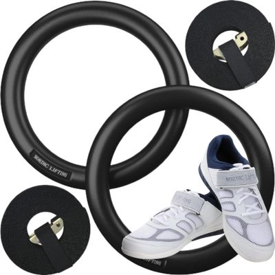Nordic Lifting Gymnastic Rings Bundle with Shoes Venja Size 8 - White
