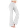 XUNRYAN Leggings for Women Bootcut Yoga Pants High Waisted Flare Leggings Palazzo Work Athletic Workout Yoga Pants w Pocket White view 1