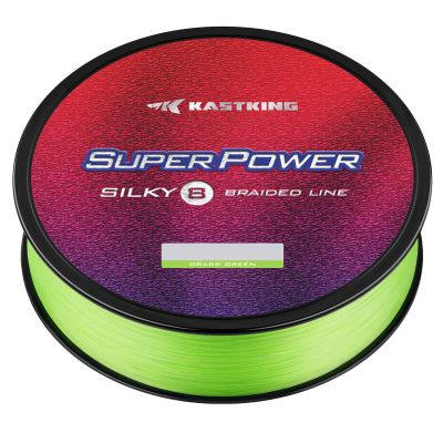KastKing Superpower Silky8 Braided Fishing Line, Grass Green, 8 Strands, 40 LB, 500 Yds
