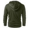 Mens Gothic Steampunk Shirts Sweatshirt Long Sleeve Lace up Hoodies Leather Patchwork Vintage Novelty Hooded Pullover Tee Top Green view 3