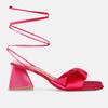 London Rag Pristine Satin Strap Triangular Block Heel Sandals Black view 2