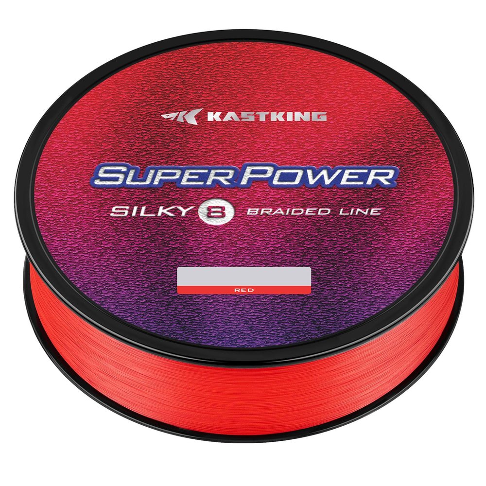 KastKing Superpower Silky8 Braided Fishing Line, Red, 8 Strands, 40 LB, 150 Yds