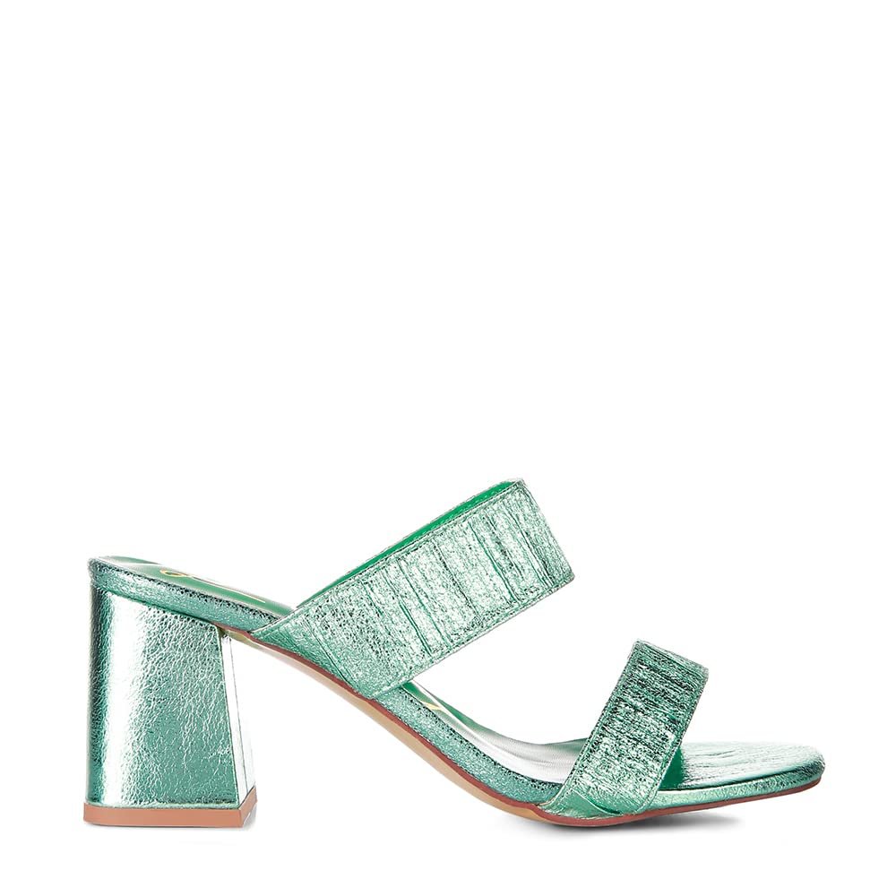 London Rag Giblet Metallic Slip On Block Heels