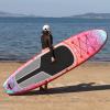 AISUNSS SUP Board 10.6Ft All Around Board Premium iSUP, Yoga Board with SUP Accessories Include Non-Slip mat, Waterproof Phone Bag, Double Action Pump, Adjustable Aluminum Paddle (Red Meditation) view 3