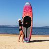 AISUNSS SUP Board 10.6Ft All Around Board Premium iSUP, Yoga Board with SUP Accessories Include Non-Slip mat, Waterproof Phone Bag, Double Action Pump, Adjustable Aluminum Paddle (Red Meditation) view 4