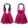 JEATHA Kids Girls Sequins Sleeveless Tuxedo Halter Tutu Dress Shiny Metallic Latin Jazz Modern Dance Costume Rose 12 Years view 1