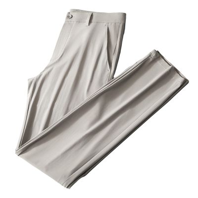 Maiyifu-GJ Men's Slim Fit Stretch Pant Summer Casual Tapered Suit Pant Lightweight Wrinkle Resistant Business Trousers (Khaki,32)