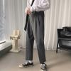Men's Straight Fit Stretch Pant Classic Casual Wide Leg Suit Pant Solid Color Lightweight Business Trousers (Grey,Small) view 3