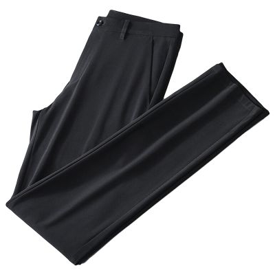 Maiyifu-GJ Men's Slim Fit Stretch Pant Summer Casual Tapered Suit Pant Lightweight Wrinkle Resistant Business Trousers (Black,31)