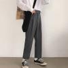 Men's Straight Fit Stretch Pant Classic Casual Wide Leg Suit Pant Solid Color Lightweight Business Trousers (Grey,X-Large) view 2
