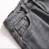 JEsilunmaMY Men's Knee Ripped Denim Pants Mid Waist Distressed Casual Straight Leg Jeans Washed Stretchy Skinny Jean Pants (Grey,28) view 3
