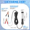 2 Pcs 12V 10W Green Underwater Fishing Light Submersible Lure Bait Light LED Fishing Attracting Light Night Green Glow Fishing Finder Lamp for Pool Boat Sea Ice Fishing Crappie Squid Shad Shrimp view 2