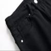 JEsilunmaMY Mens Summer Biker Denim Pants Mid Waist Distressed Ripped Straight Leg Jeans Slim Fit Stretch Street Pencil Jeans (Black,38) view 3