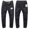 JEsilunmaMY Men's Patchwork Harem Jeans High Waist Casual Loose Pocket Denim Pants Plus Size Stretch Washed Distressed Slacks (Black,28) view 2