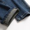 JEsilunmaMY Men's Ripped Biker Jeans Mid Waist Slim Fit Casual Tapered Leg Trousers Distressed Washed Stretchy Denim Pants (Dark Blue,29) view 4