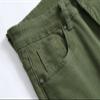 Summer Boyfriend Denim Pants for Men Mid Waist Stretch Ripped Hole Skinny Jeans Solid Color Slim Fit Pencil Jeans (ArmyGreen,34) view 3