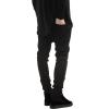 JEsilunmaMY Men's Mid Waist Denim Pants Distressed Stretch Ripped Skinny Jeans Slim Fit High Street Pencil Jeans Pants (Black,32) view 4