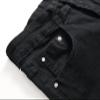 JEsilunmaMY Men's Casual Straight Leg Jeans Mid Waist Slim Basic Cotton Denim Pants Solid Color Plus Size Stretchy Jean Pants (Black,38) view 3