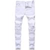 JEsilunmaMY Men's Mid Waist Denim Pants Distressed Stretch Ripped Skinny Jeans Slim Fit High Street Pencil Jeans Pants (White,31) view 1