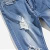 JEsilunmaMY Men's Destroyed Ripped Denim Pants Low Waist Washed Skinny Jeans Pants with Hole Distressed Slimming Pencil Jeans (Light Blue,38) view 3
