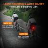 Semaho Smart Bike Tail Light Alarm, Bicycle Brake Sensing Rear Bike Light, IP66 Waterproof Rechargeable 6 Modes Safety Warning LED Bike Light, Auto On/Off Sensor Cycling Safety Accessories, Night Ride view 2