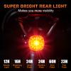 Semaho Smart Bike Tail Light Alarm, Bicycle Brake Sensing Rear Bike Light, IP66 Waterproof Rechargeable 6 Modes Safety Warning LED Bike Light, Auto On/Off Sensor Cycling Safety Accessories, Night Ride view 4