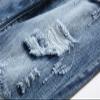 JEsilunmaMY Men's Ripped Straight Leg Jeans Mid Waist Slim Fit Casual Denim Pants Washed Distressed Destroyed Jeans with Hole (Blue1,40) view 4