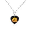 Hawaii Sunset and Palm Trees Urn Necklace for Ashes Personalized Pet Cremation Jewelry Heart Urn Pendant for Men Women view 1