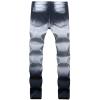 JEsilunmaMY Washed Denim Pants for Men Mid Waist Distressed Ripped Straight Leg Jeans Slim Fit Casual Stretch Boyfriend Jeans (Dark Blue,30) view 2