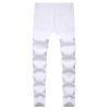 JEsilunmaMY Summer Ripped Jeans for Men Mid Waist High Street Biker Denim Pants Slim Fit Casual Straight Leg Pencil Jeans (White,32) view 2
